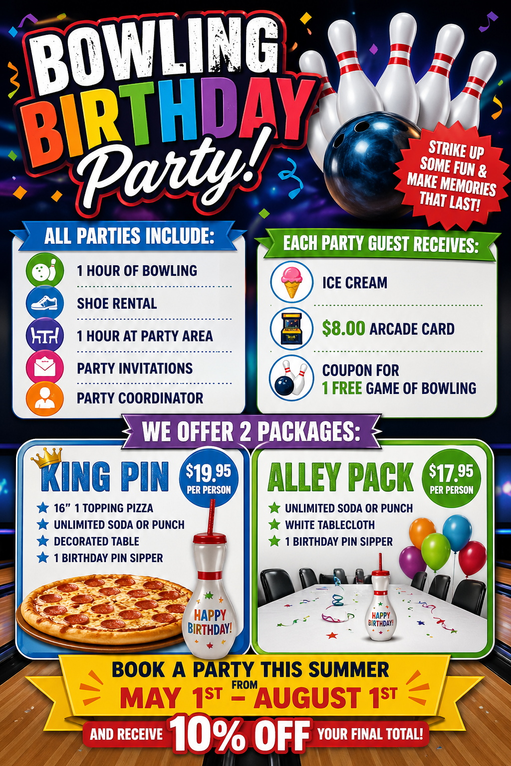 Birthday Bowling Slide background