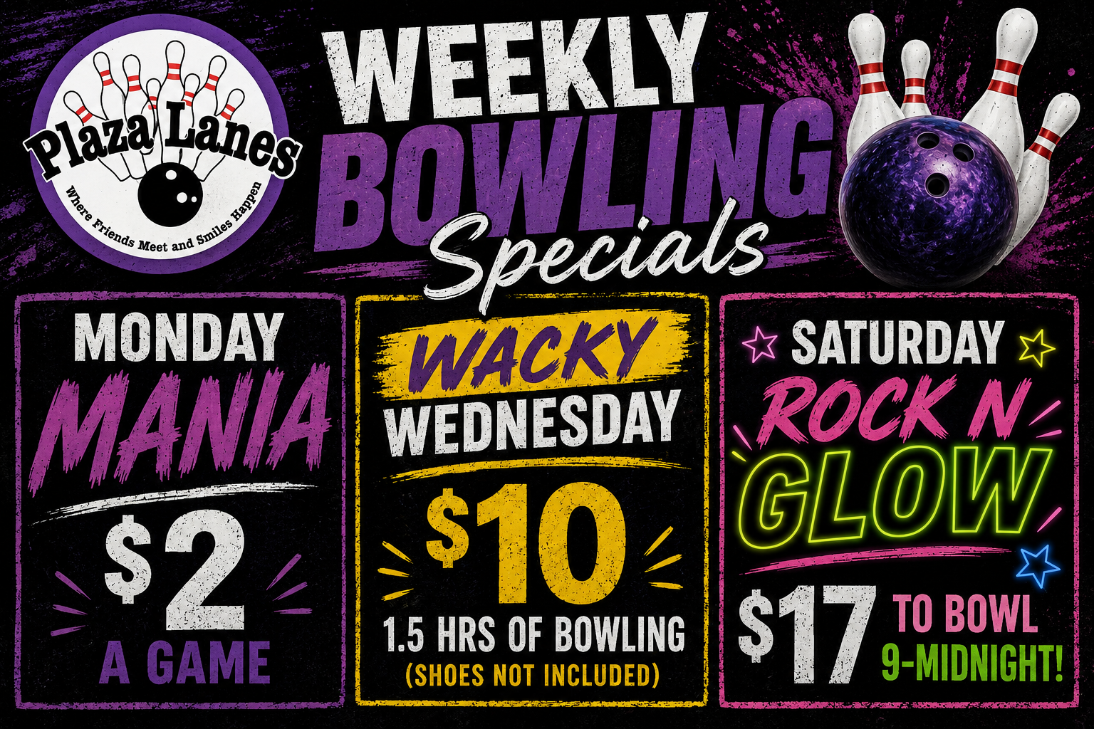 Bowling Weekly Specials Slide background